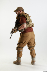 Whole Body Weapons-Rifle Man Pose with machine rifle White Army Athletic Bearded Studio photo references